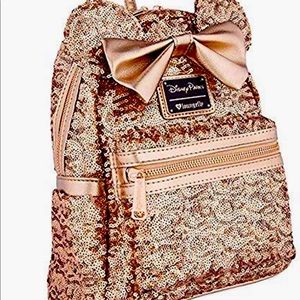 Disney Loungefly Rose Gold Minnie Backpack NEW